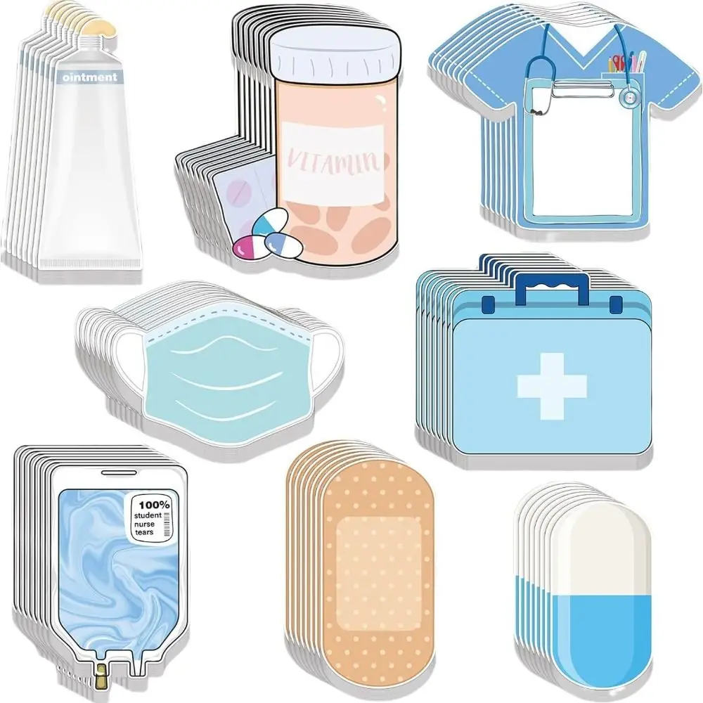 

Cute Nursing Themed Sticky Notes Set Colorful Thickened Self-Adhesive Memo Removable 30 Sheets Square Memo Pad Kids Gift