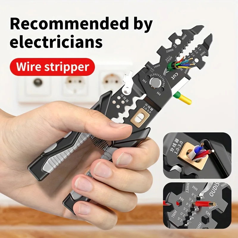 AIRAJ 25-in-1 Professional Electrician Wire Stripper Multifunctional Electrician Peeling Network Cable Universal Wire Stripper