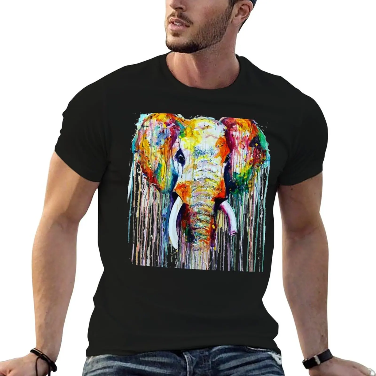 

Watercolor Elephant T-Shirt man tshirt man t shirt cotton high quality T-Shirt