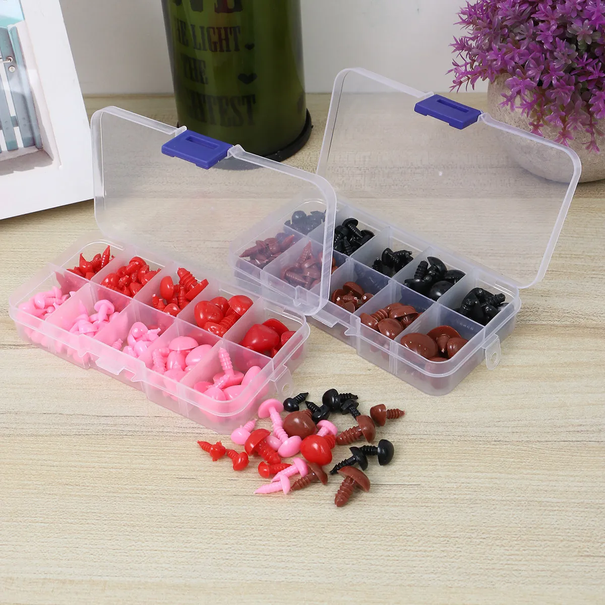 250Pcs Plastic Triangle Nose Set Boxed Secure Craft Accessories for Knitting Crochet Stuffed Animal DIY Repair
