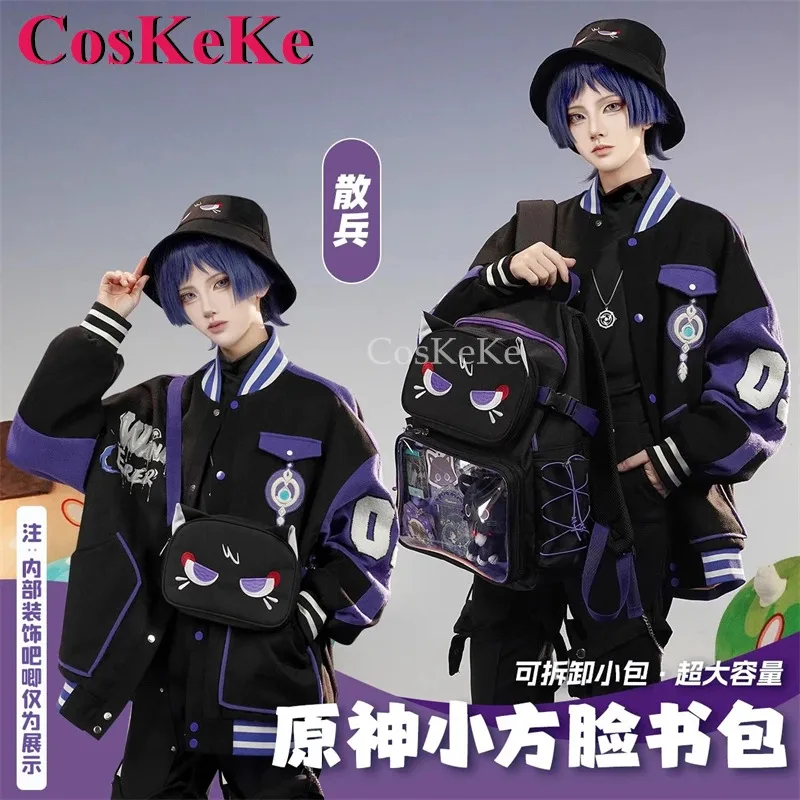 

CosKeKe Furina/Scaramouche/Xiao Bag Cosplay Genshin Impact Peripheral Small Square Face Fashion Backpack Schoolbag Lovely Itabag