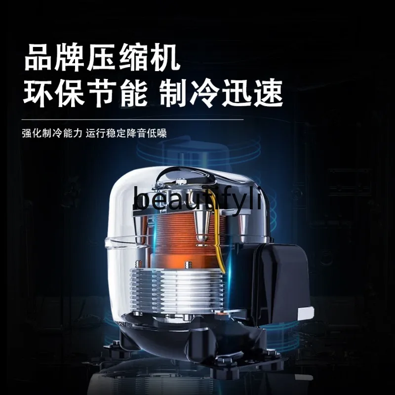 Vetrina refrigerata per la conservazione della freschezza, frigorifero, negozio commerciale, congelatore, porta in vetro a doppia porta raffreddata ad aria