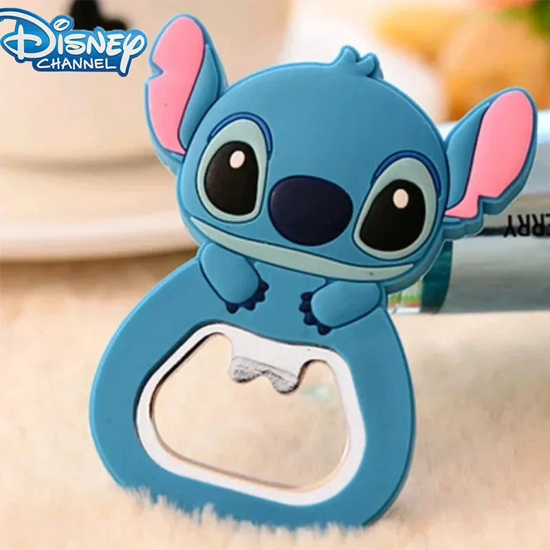 Abridor de botellas de dibujos animados de Disney Stitch, lindo adhesivo para refrigerador, Porte Clé, Kawaii, imanes de nevera para el hogar