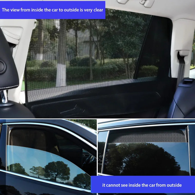 Cartoon Fiber Car Sunshade UV Protection Heat Resistant Summer Magnetic Retractable Window Shade Car Interior Decal
