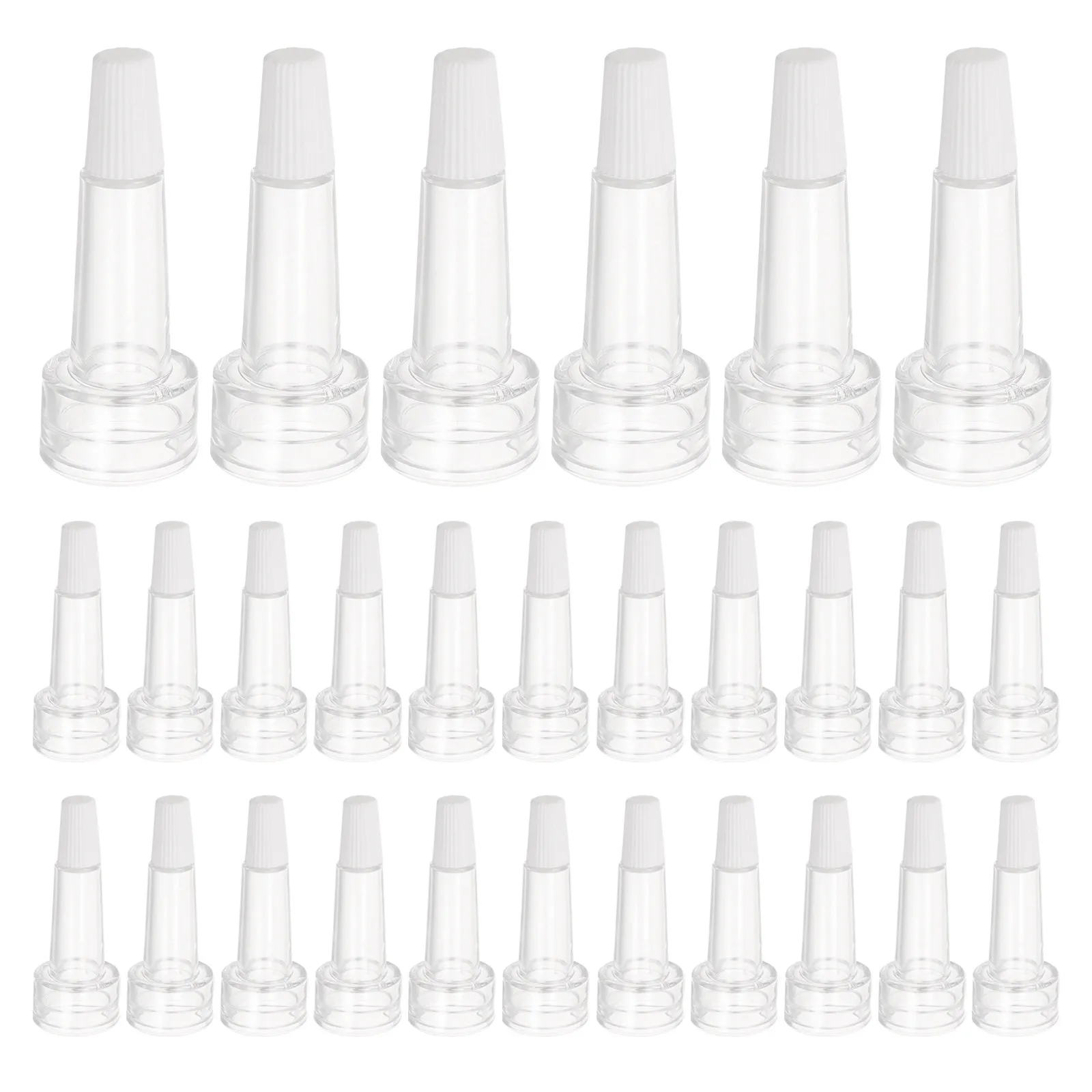 100Pcs Clear Ampoule Dropper Cap Splitter Vial Bottle Transparent Leakproof Sealing Caps Soft Tube Vial Liquid Bottle Lid