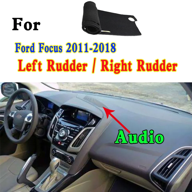 For 2011-2018 Ford Focus III Mk3 Dashmat Dashboard Cover Instrument Panel Insulation Sunscreen Protective Pad Ornaments