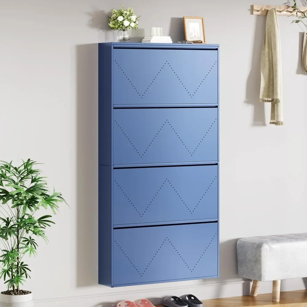 

Shoe Cabinet, Wall Mount Shoes Cabinet with Drawer, Hidden Shoe Organiz Cabinet, Shoes Rack Storage Cabinet for Entryway Hallway