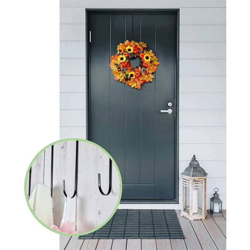 Door Hook Hangers Removable Storage Rack Organizer For Christmas Wreath Coat Bag Christmas Easter Wreath Front Door Hanger