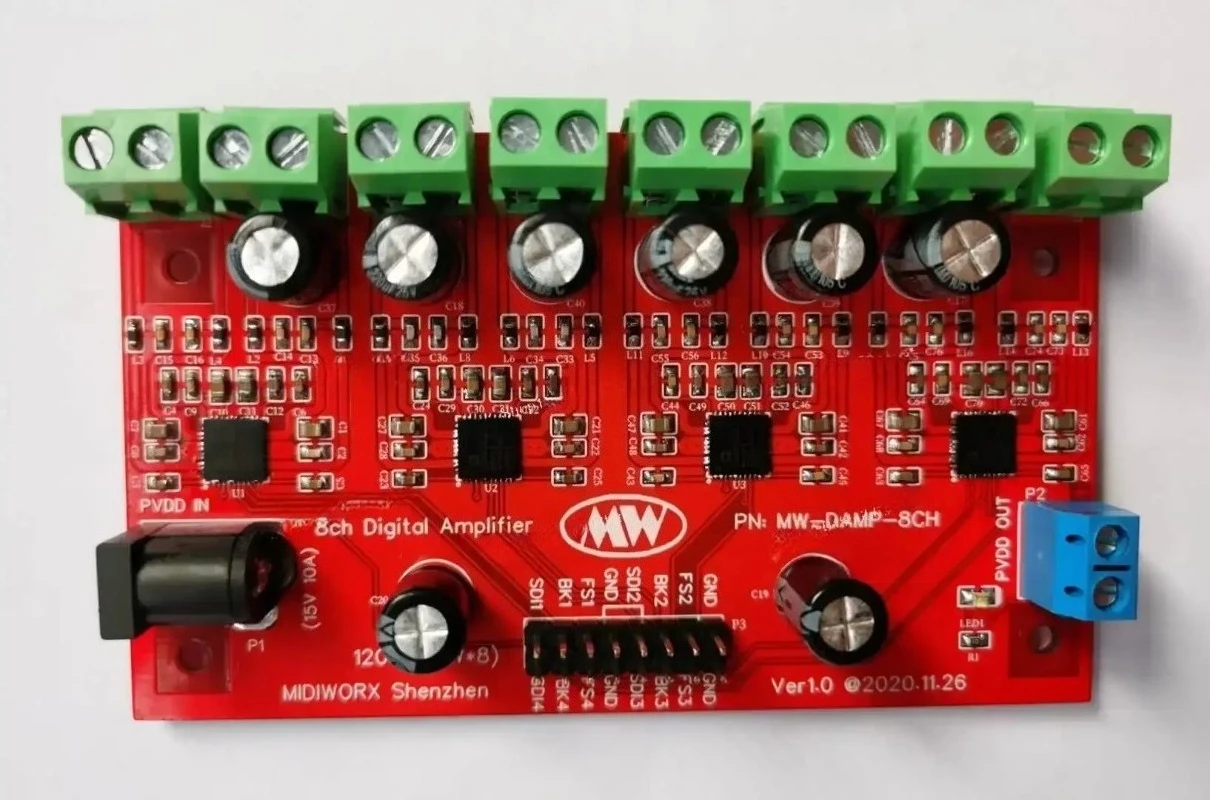 50W/150W/200W Class D Digital Power Amplifier Board (1/2/4/8 Channel) SSM3582