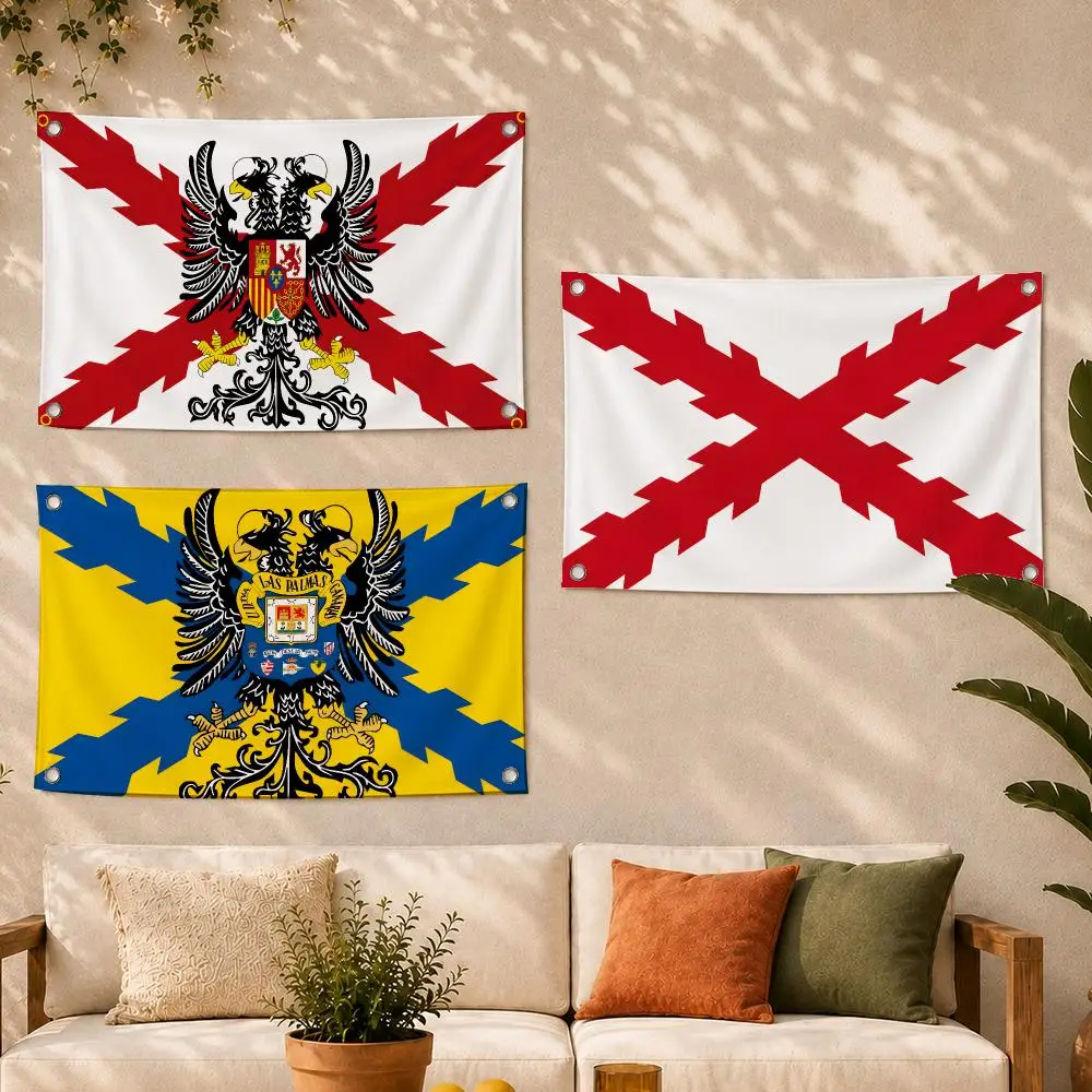 Spanish Empire Cross Of Burgundy Flags Decoration Outdoor Picnic Party Art Hanging Home Camping Party Banner Best Sellers