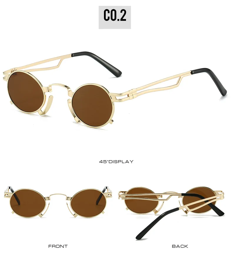 Kleine Rahmen Getönte Lesebrille Männer Vintage Punk Sonnenbrille Mode Runde Frauen Presbyopie Leser Outdoor Schatten Sonnenbrille – Detail 6