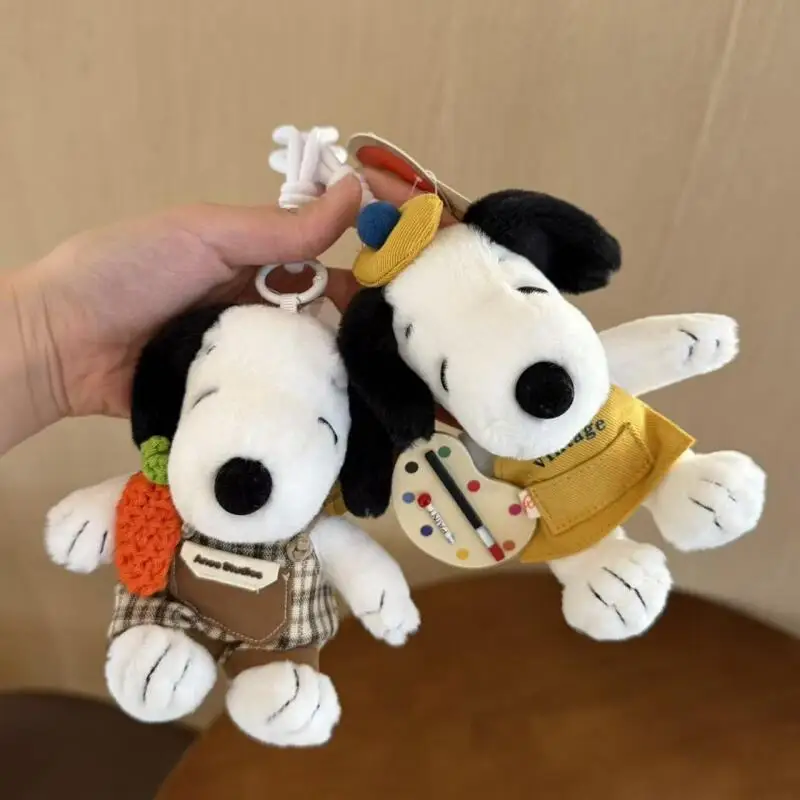 Lovely Snoopy Winter Plush Puppy Doll Bag Pendant Cartoon Fluffy Ornament Cute Decor Gift for Backpack Handbag Accessory