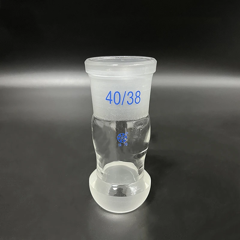 Glass reducing adapter, 50mm O-ring to Standard ground mouth,Glass Joint,Upper grinding 40/38,Lower ball grinding 50/30