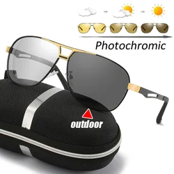 Trendy Platz Polarisierte Photochrome Sonnenbrille Luxus Frauen Männer Pilot Shades Sonnenbrille Outdoor Anti-Uv Fahren Oculos De Sol