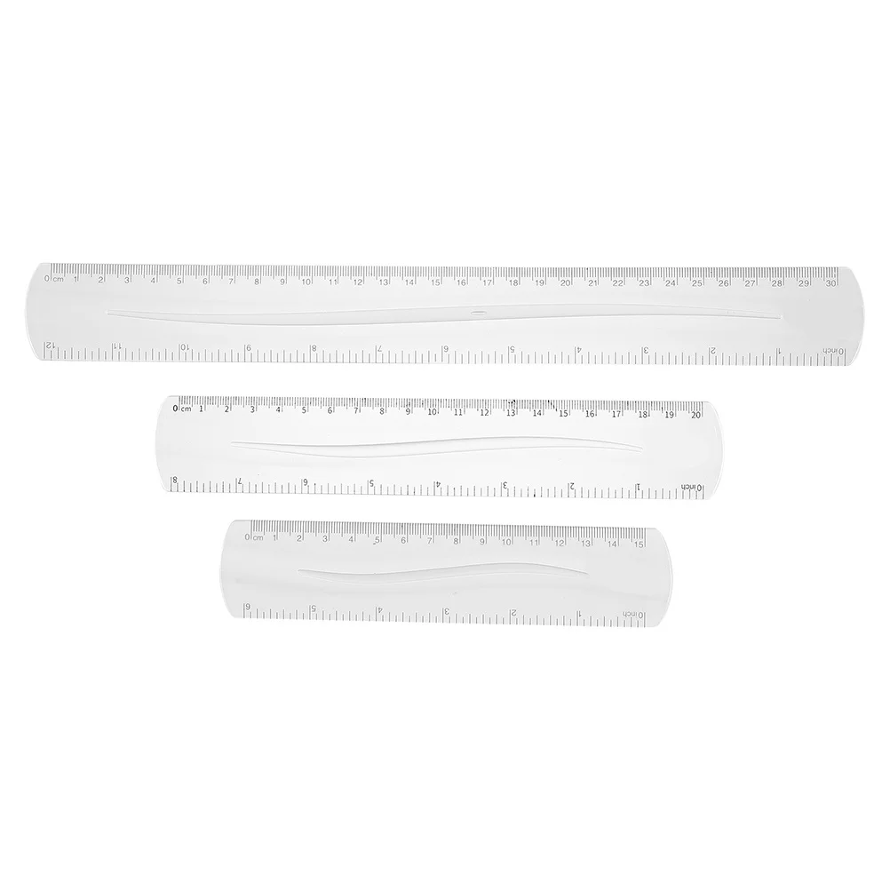 3 قطع مساطر متغيرة الألوان أدوات قياس PVC مرنة للفنانين المصممين المعماريين لوازم القياس الإبداعية