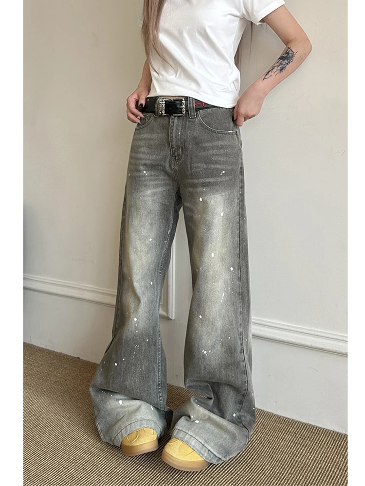 

Осень-зима 202, женские широкие джинсовые брюки, джинсы для мам, японские джинсы в сложенном виде, мешковатые джинсы Tomboy Y2K, Harajuku, гранж, панк, новинка