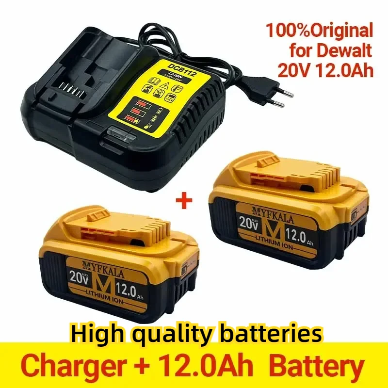 New 100% Original 12000mAh 20V for Dewalt Power Tool Battery DCB206 20V 18.0Ah Battery DCB206 20V Battery DCB205 DCB200