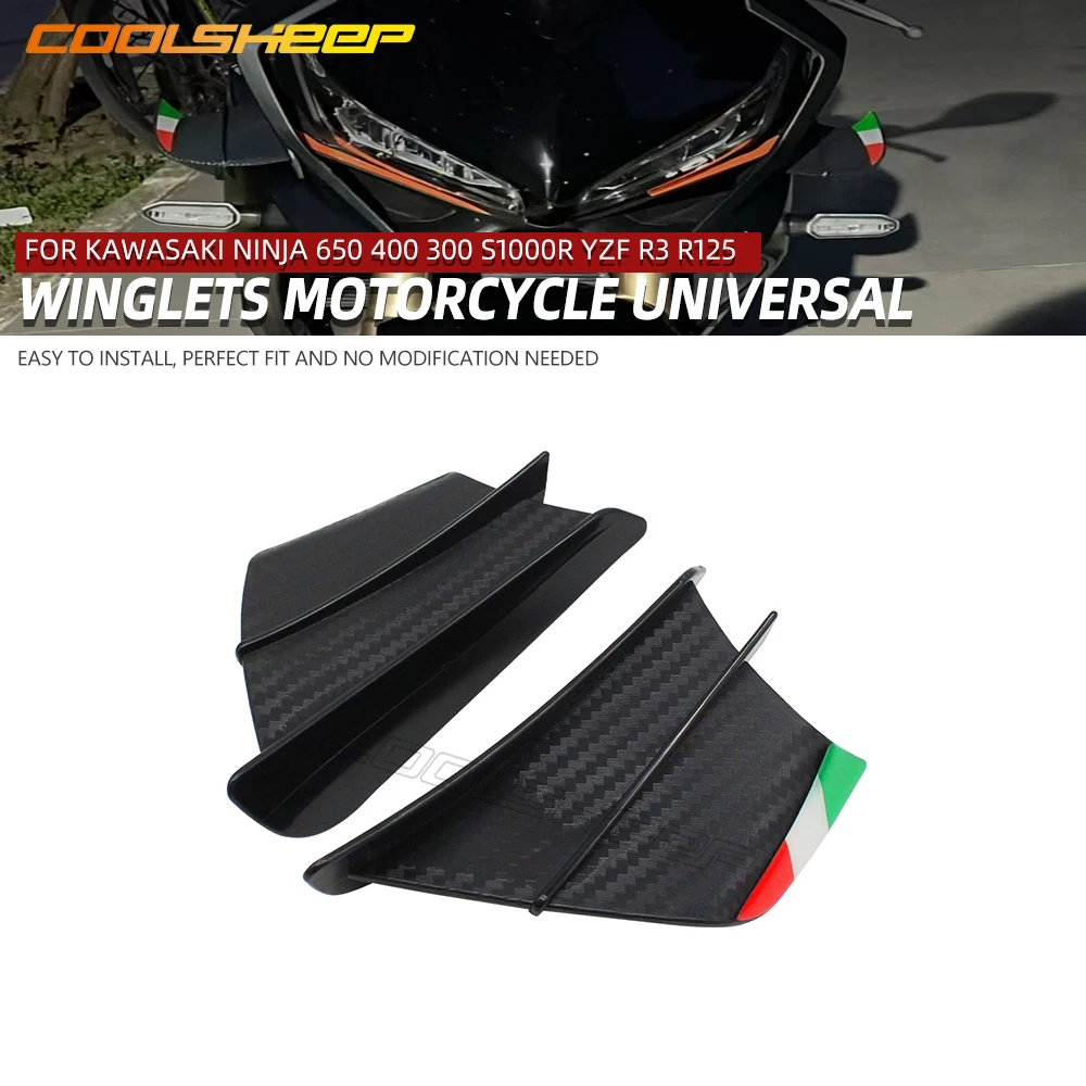 

Универсальные крылья для Kawasaki Ninja 650 400 300 аксессуары для мотоциклов аэродинамические наборы боковых крыльев спойлер S1000R YZF R3 R125