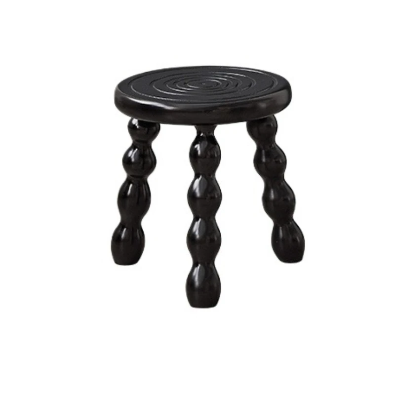 

Nordic retro round stool solid wood bench children's home low stool modern simple