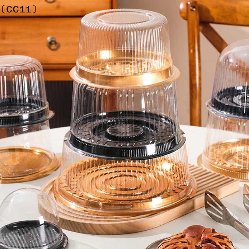 10Pcs 4/6/8/10 Inch Reusable Transparent Cake Box Pastry Containers Bakery Round Shape Cheese Mousse Packing Boxes〔CC11〕