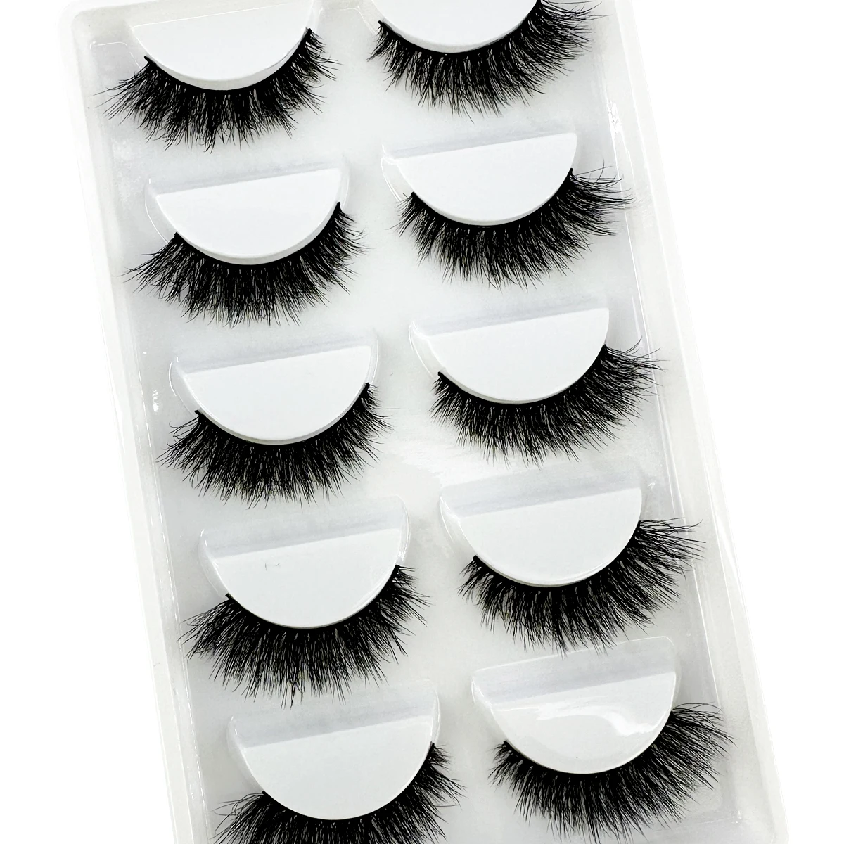 5 คู่ขนตาปลอม 3D Mink ขนตาปลอมธรรมชาติหนา Long Eye Lashes แต่งหน้าขนตาสั้นความงามเครื่องมือขยาย