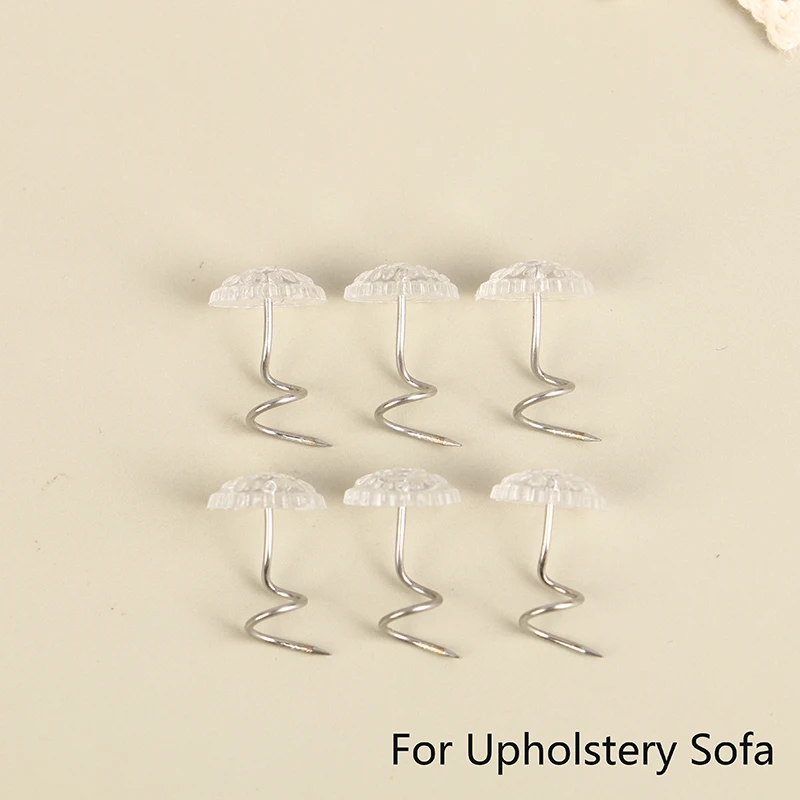 100pcs Clear Heads Twist Pins Fixed Fastener for Upholstery Blankets Chair Sofa Decorate Repaired Loose Drapery Pins