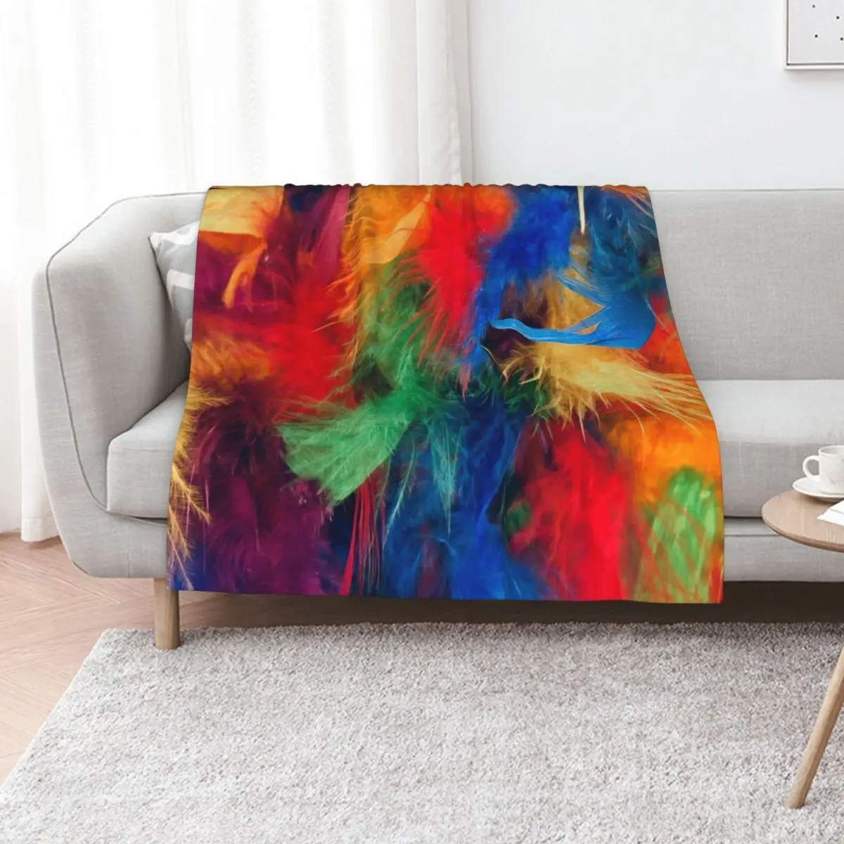Feathers Carnival colors by Iritof Throw Blanket Comforter blankets ands Blankets For Baby Single Hair bed plaid Blankets