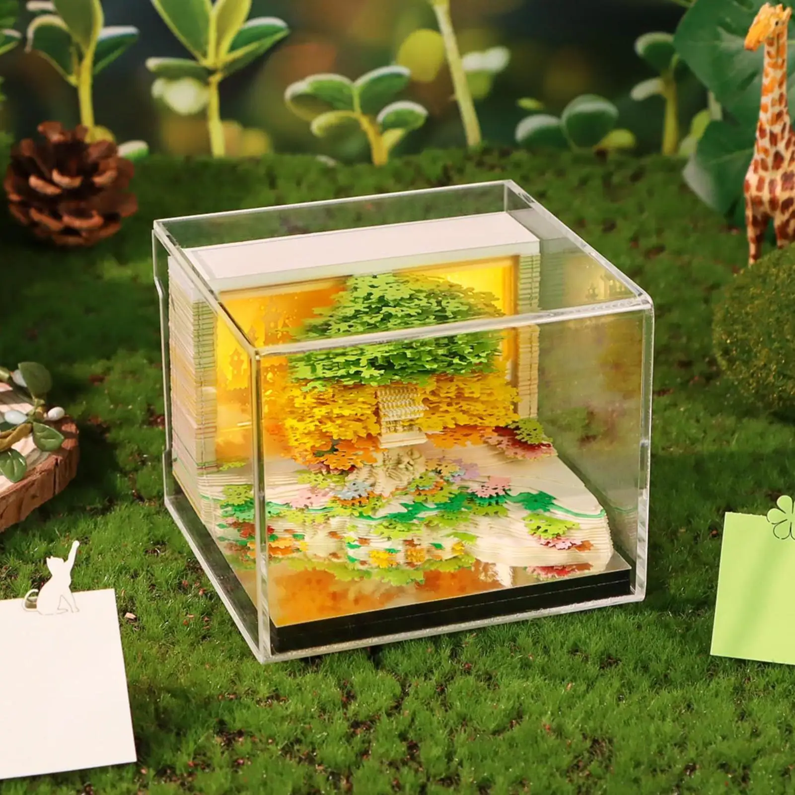 Blocco note 3D 2026 Calendario Strappo Scultura di carta Memo Decor Fiore Albero Design per Natale Insegnante Scuola Allenamento Vacanza