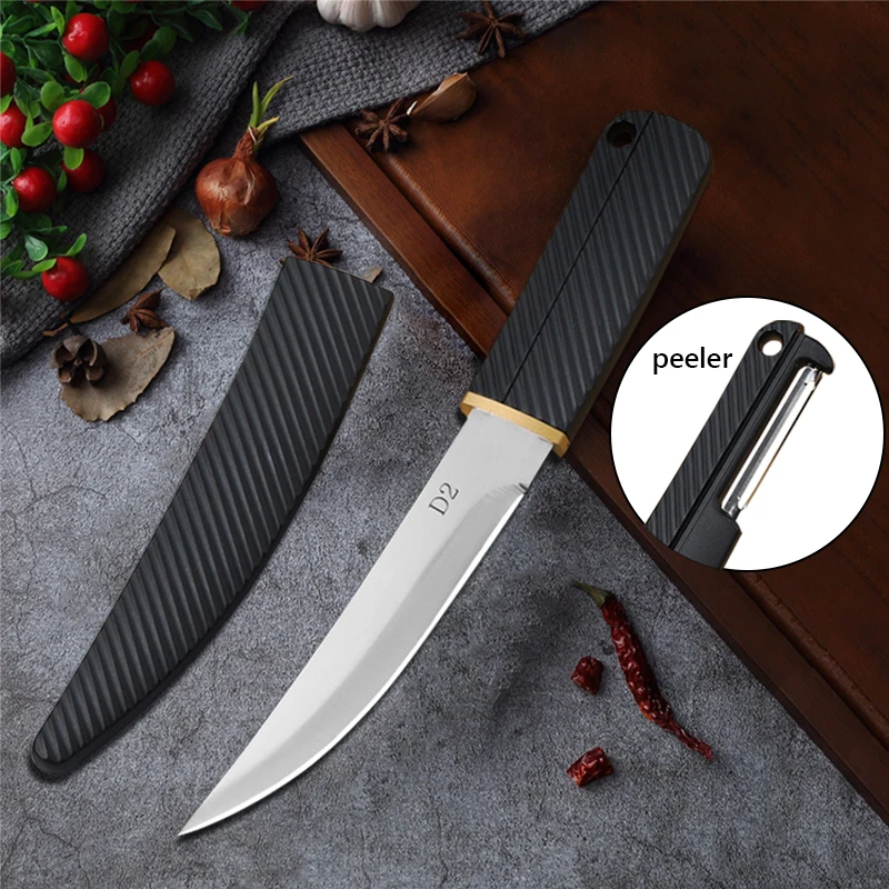 Multi-Purpose Stainless Steel Kitchen Boning Knives Cleaver with Peeler Carving Knife Barbecue Cutting Fishing Utility Knife