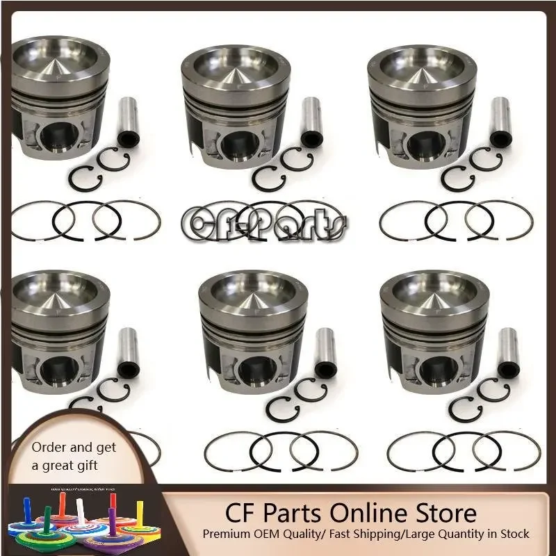 

New 6 Sets STD Piston Kit With Ring 324-4235 Fit For Caterpillar C6.4 Engine 102MM