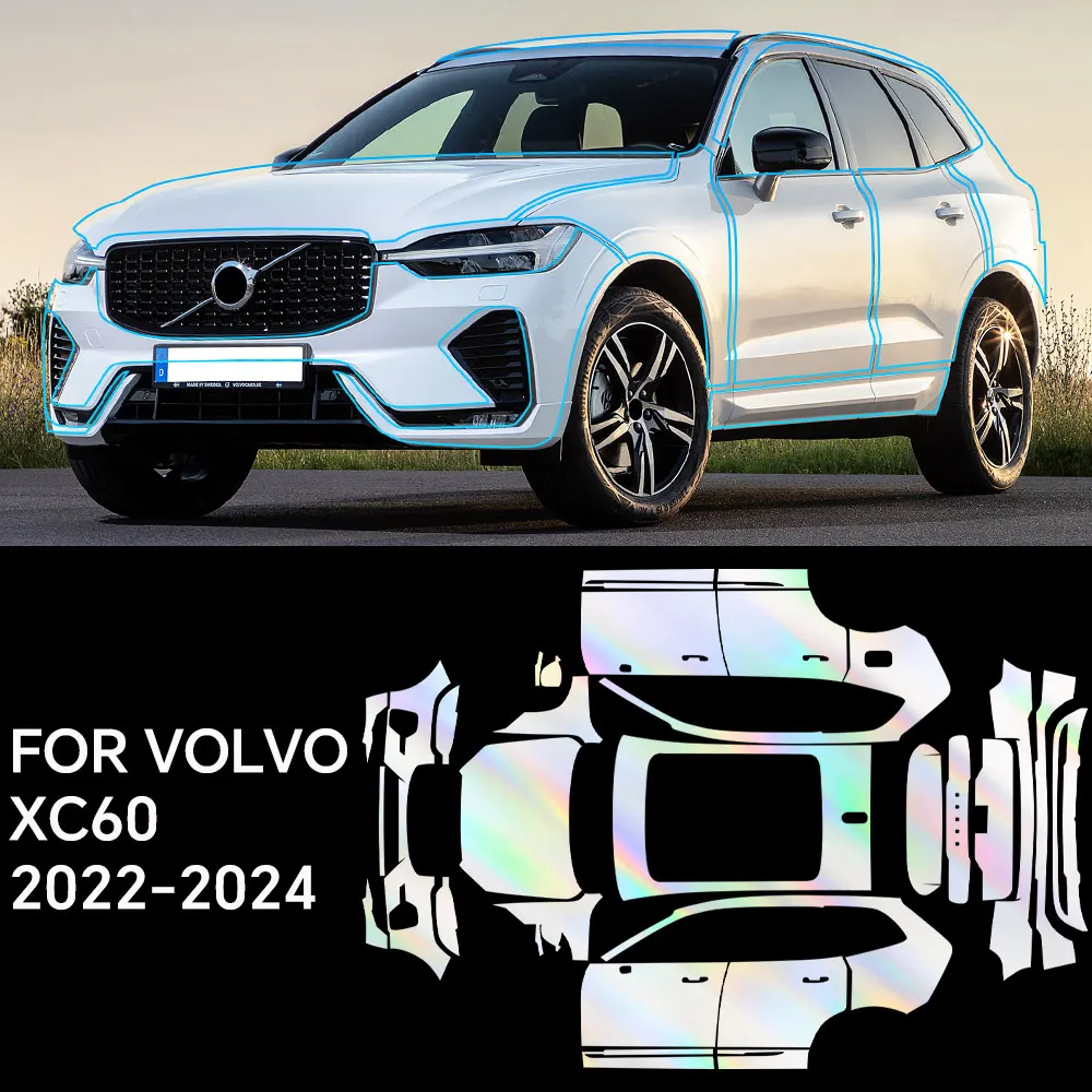 Custom Precut For Volvo XC60 2022-2024 Car Paint Protection Film Auto Body TPU Transparent Anti Scratch Repair Car Accessorie
