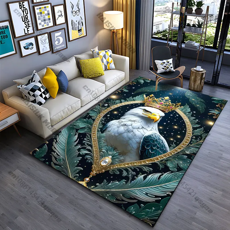 Majestic eagle crowned in glory carpet Yoga living room room decor children's crawling mat doormat area rug games mat