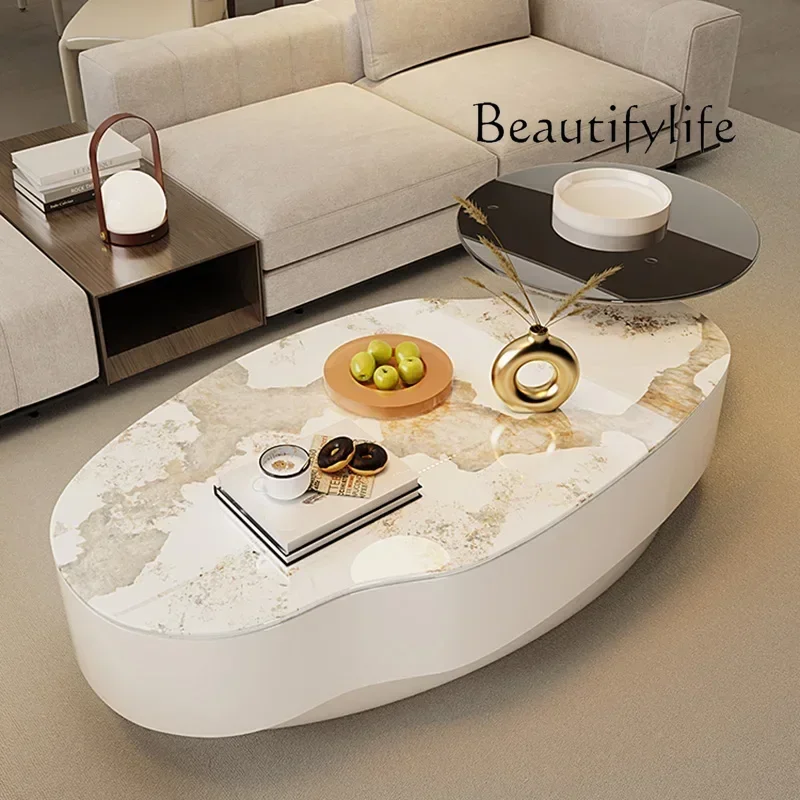 Mesa de Centro E Floor Designer Minimalista Branca Elegante Simples para Sala de Estar Móveis para Casa