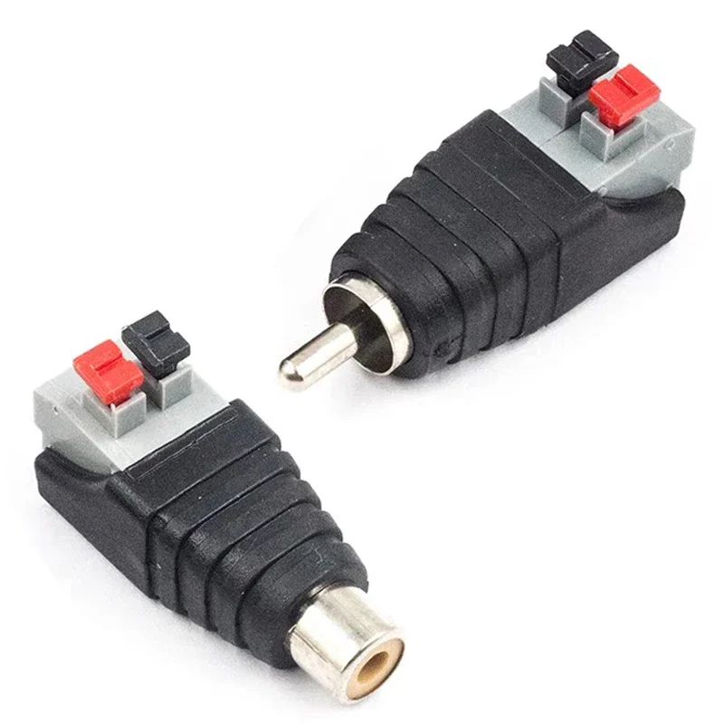 4/10/40Pcs  Plug Male Female Connectors  Lotus Head Welding-free Audio Speaker Press Type Terminal  Plug Socket Adapter