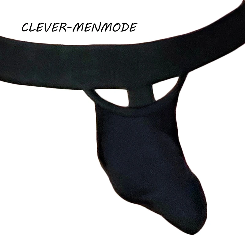 CLEVER-MENMODE O-Ring Long Penis Bag Briefs Mens Sexy G-string Elephant Trunk Penis Ring Hole Panties Hollow Rave Erotic Costume