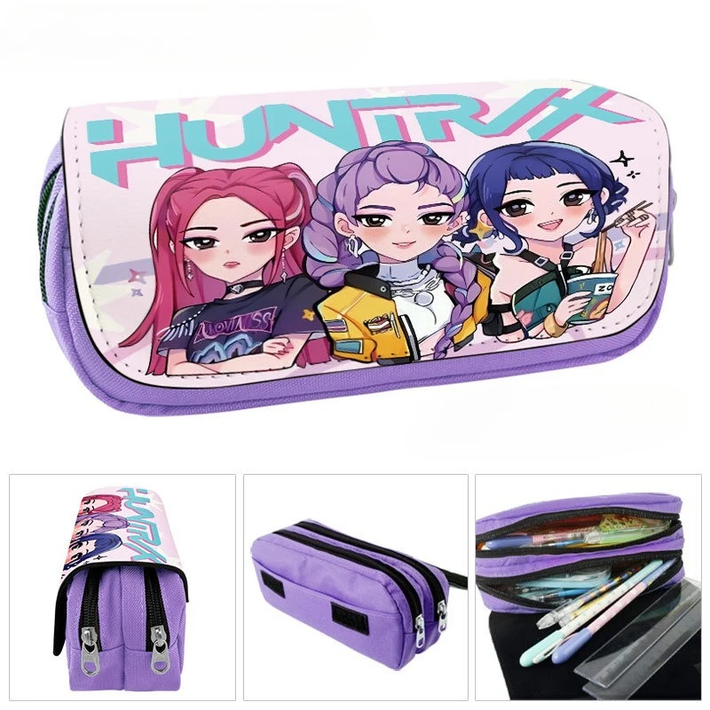 Kpop شيطان الصيادين مقلمة الكرتون نمط مطبوعة زوي رومي ميرا حقيبة أقلام تخزين كبيرة طالب القرطاسية تخزين أكياس #3