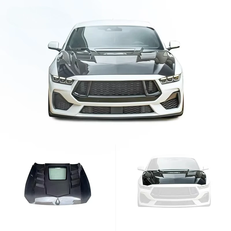 

High Quality Carbon Fiber Engine Hood for Ford Mustang Upgrade Bonnets Engine Cover Car Modification Body Kit 2024+