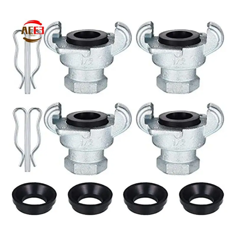 AEE3-4 Sets 1/2Inch NPT Iron Air Hose Fitting 2 Lug Universal Coupling Chicago Fitting For Male End