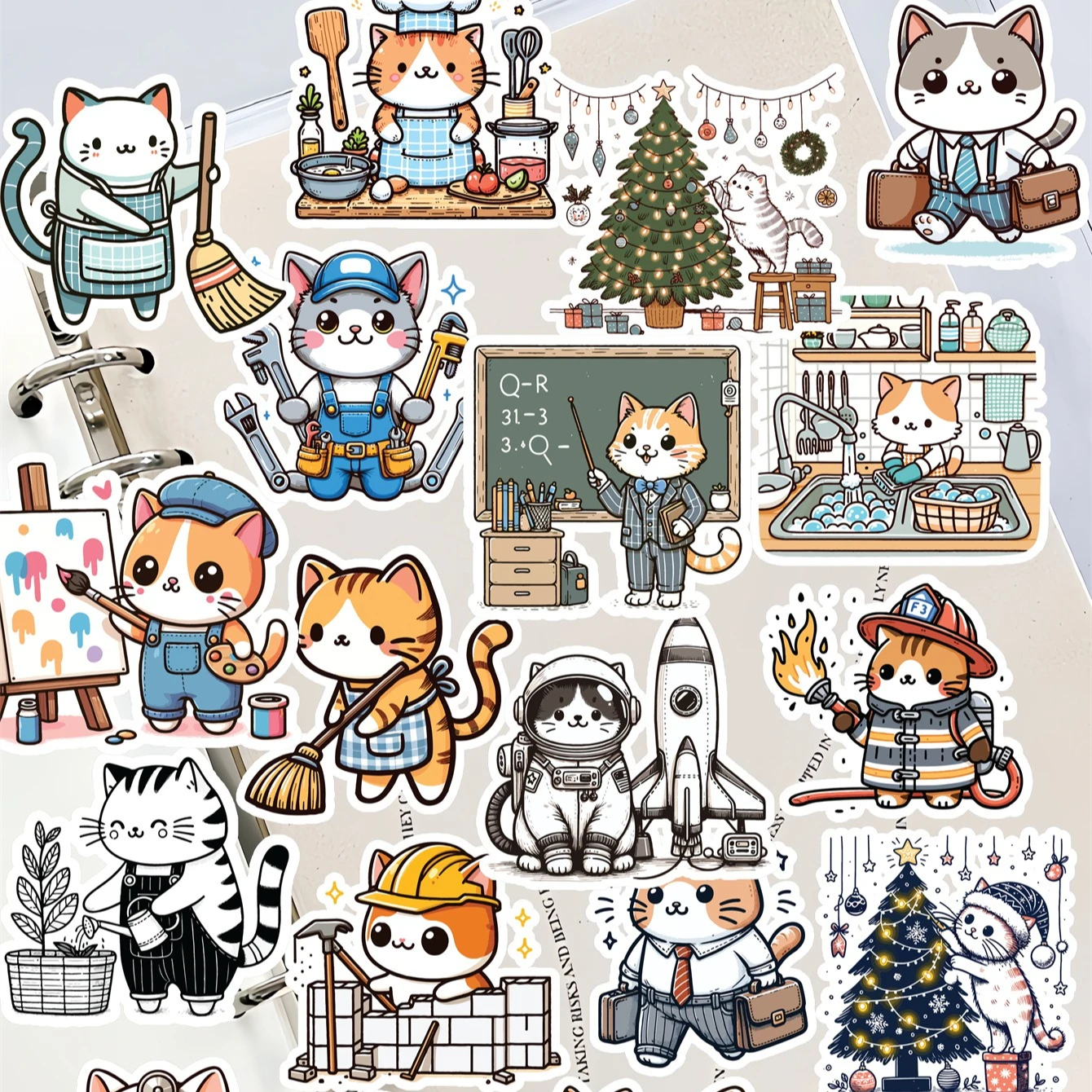

1set Creative Watercolor Cute Home Cat Stickers decoration Scrapbooking Stationery for Label Decorative DIY Diary Album