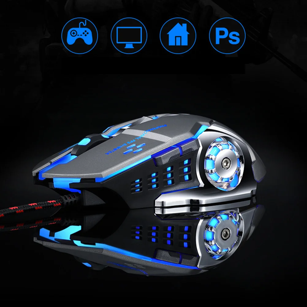 Mouse per computer USB ad alta precisione da gioco cablato da 1 pezzo per PC Mouse USB Laptop Desktop Design ergonomico argento Plug Play