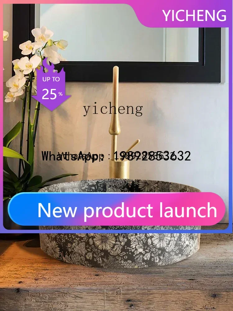 

LYY Table Basin Wash Basin Household Outdoor Vintage Ceramic Toilet Washbasin