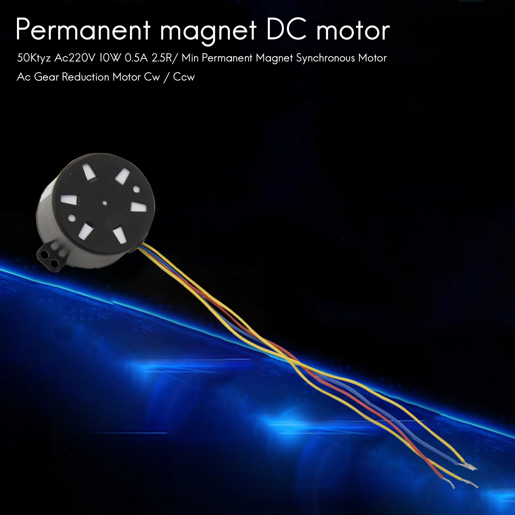 

Новый показано-50Ktyz Ac220v 10W 0.5A 2.5R/Min Синхронный двигатель с постоянными магнитами Редуктор переменного тока по часовой стрелке / Ccw