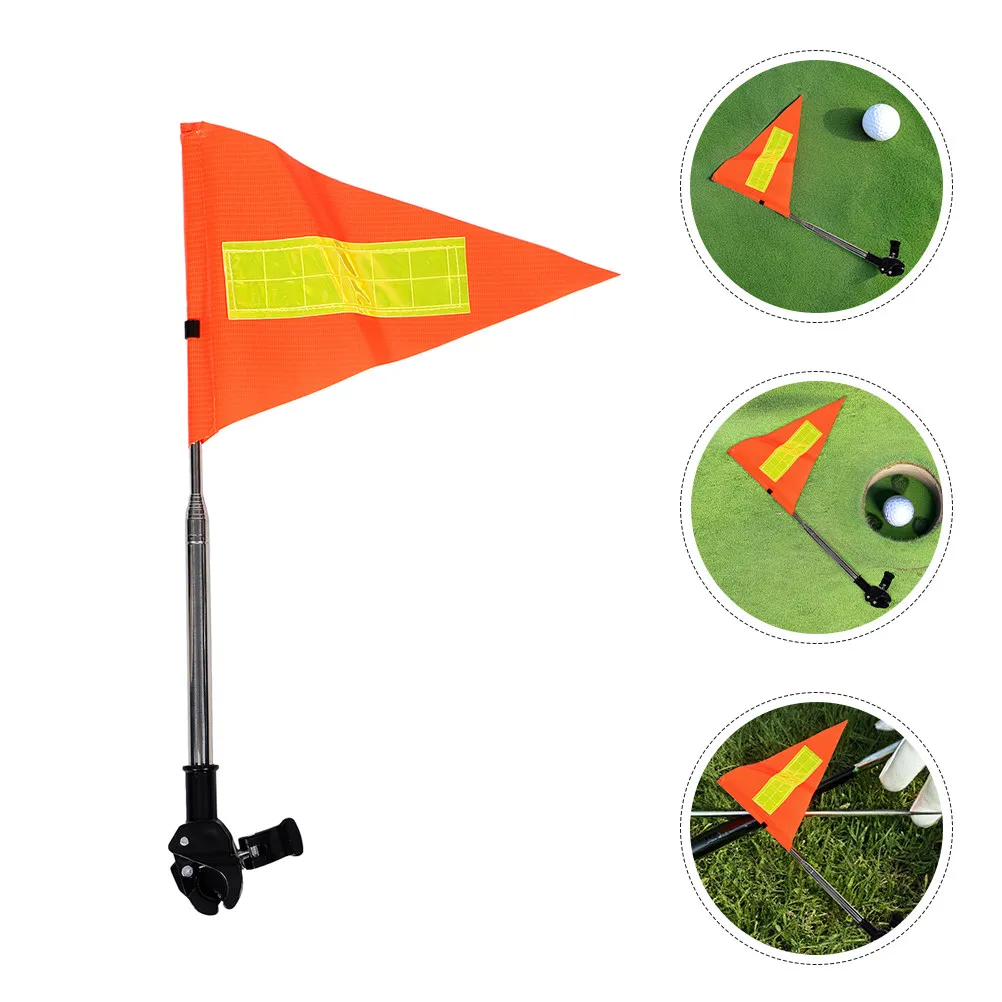 2pcs-reflective-safety-flag-for-golf-cart-wheelchair-mobility-devices-telescopic-adjustable-pole-high-visibility-orange-triangle