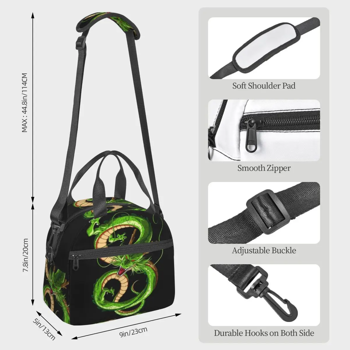 Green Dragon Insulated Lunch Bag for Kids School Cooler Thermal Box Tote Portable Lunch Boxes