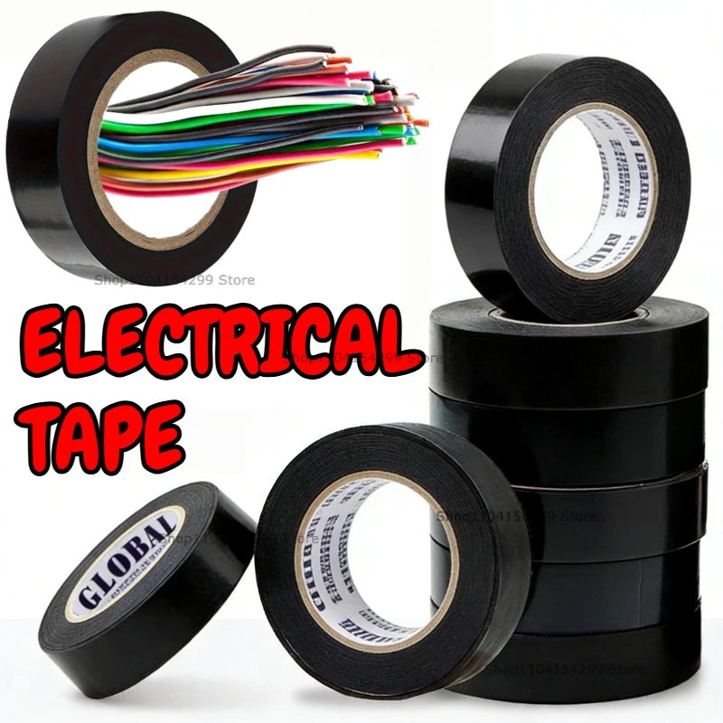 Electrical Tape Black High-Temperature Resistant Electrical Insulating Tape Strong Adhesive Wire Harness Tape Soft Insulating