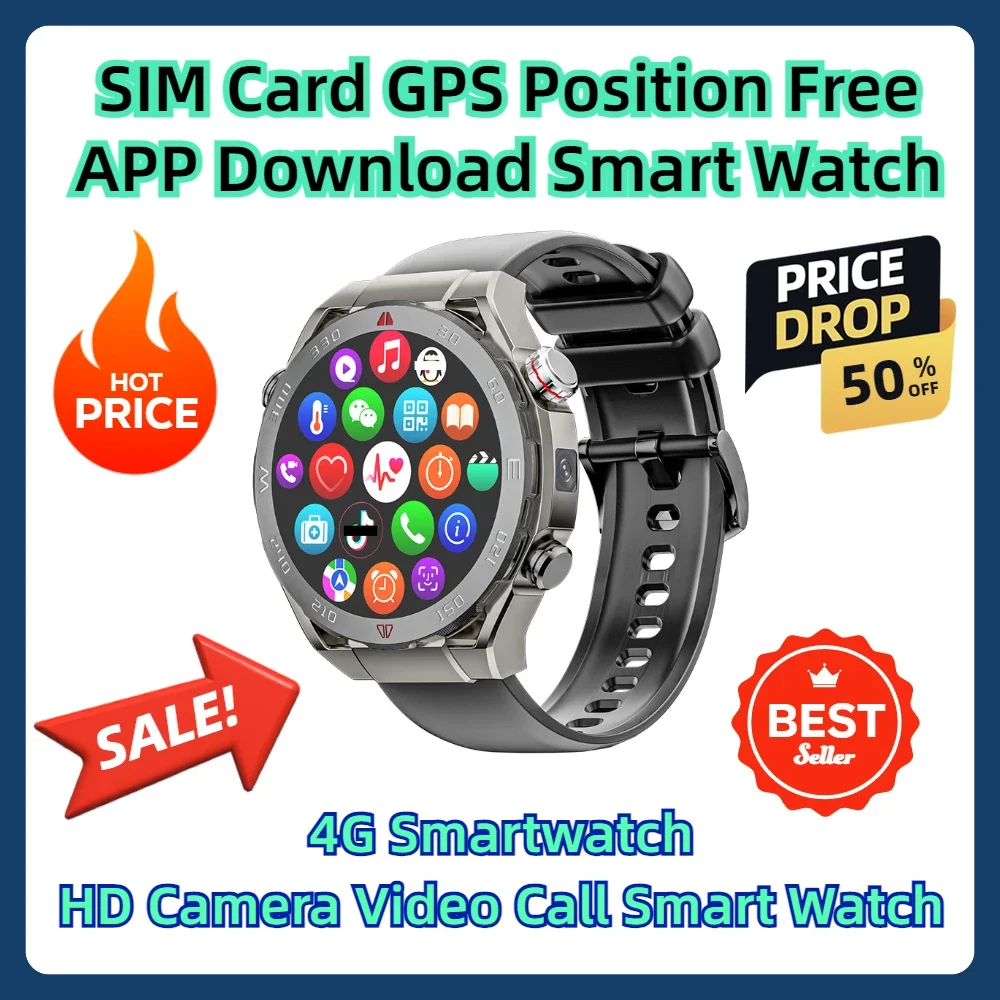 

SIM Card GPS Position Free APP Download SmartWatch 4G Smartwatch 2G 32GB HD Camera Video Call Smart Watch