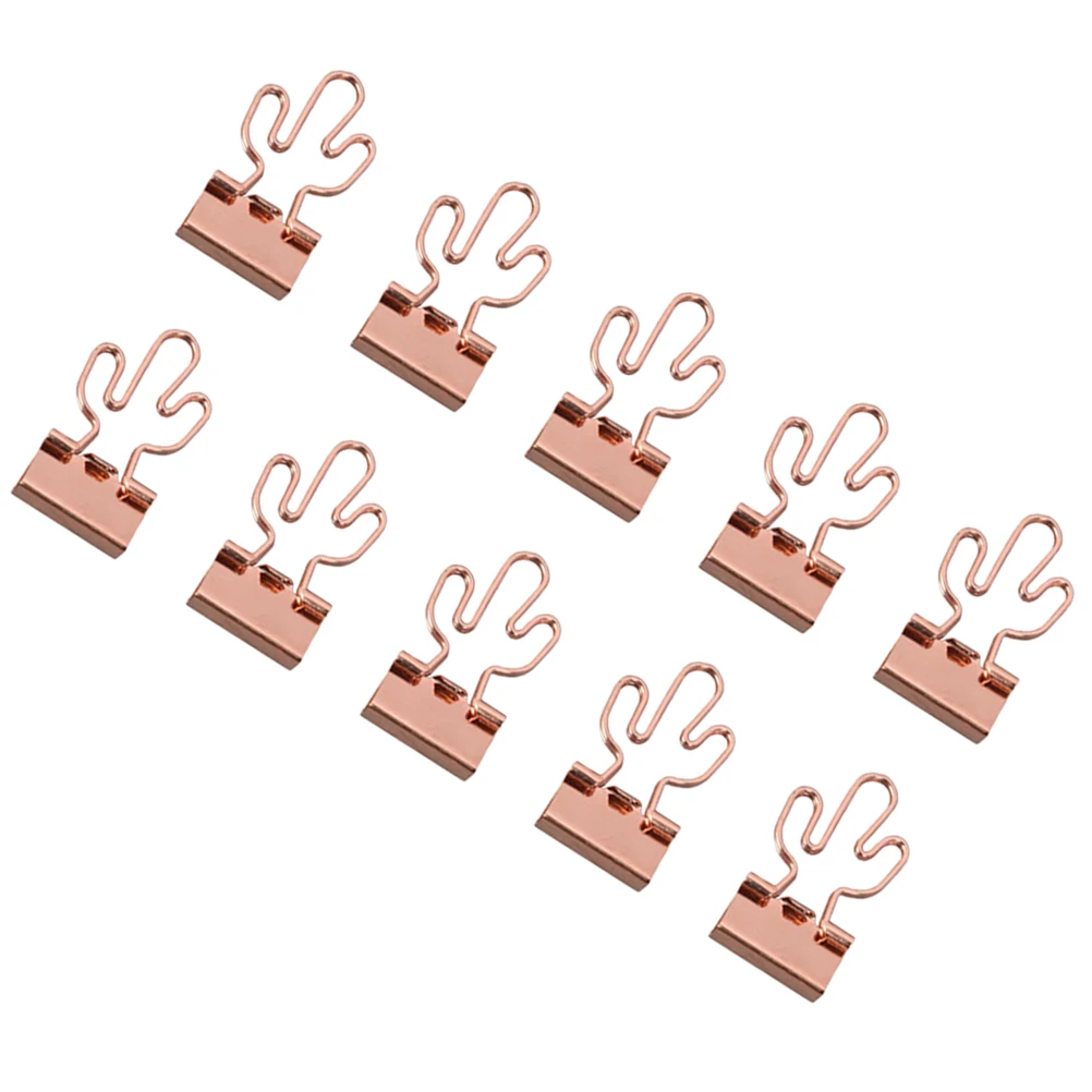 

10 Pcs Rose Paper Binder Clips Stainless Steel Office File ganizer Clamps for Tickets Storage Use