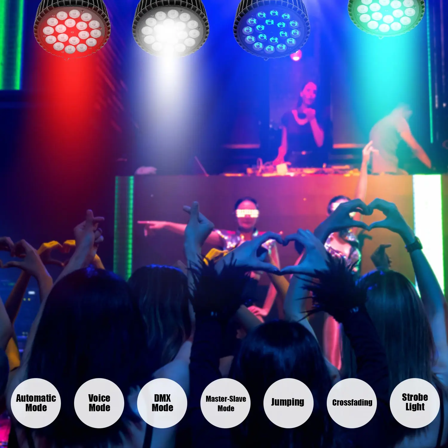 4Light1case AluminiumAlloy LED Par 18x12W RGBW 4in1 Lampu LED DMX512 Lampu Disko Profesional Peralatan Panggung Dj Pengiriman Cepat