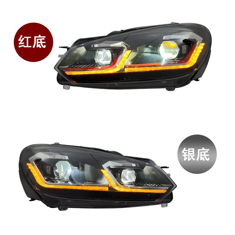 1pcs-For Upgraded Plastic LED Headlight & Tail Light Assembly Sequential DRL 12V for VW Golf 6 MK6 09-13^
