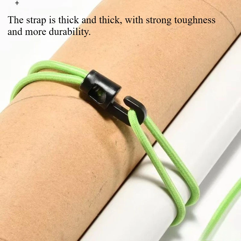 Luggage rope tied with latex 4MM strap motorcycle flat rope electric car elastic goods with hook elasticity.